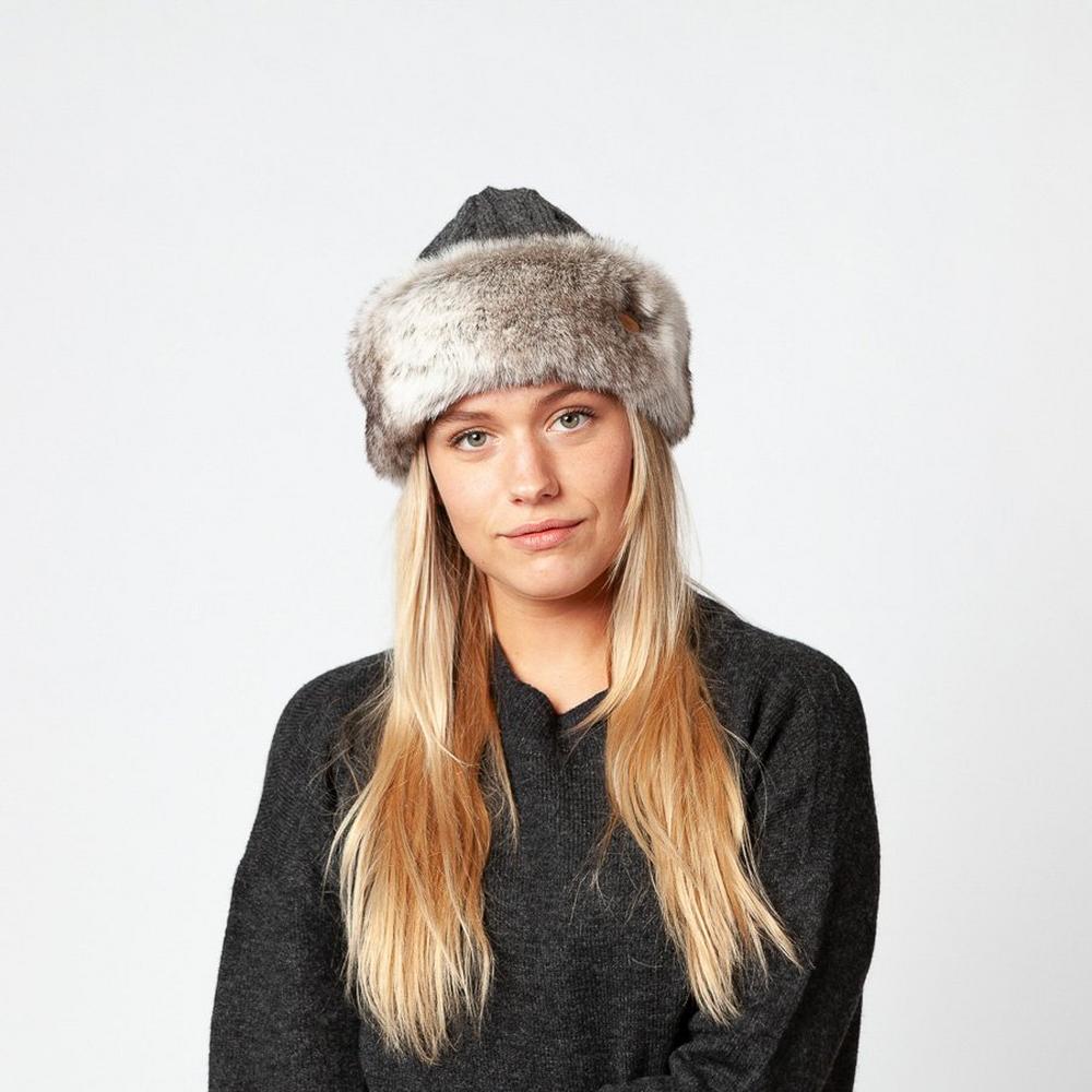 Barts Faux Fur Cable Bandhat - Heather Brown