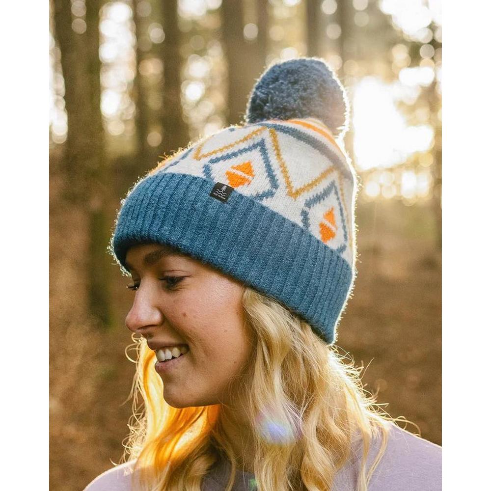 The Pom Beanie - Blue Grey Marl