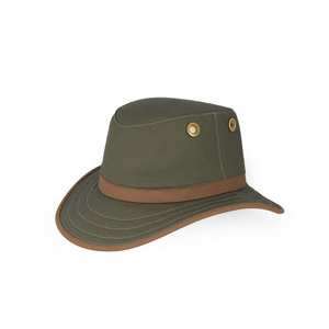 TWC7 Outback Waxed Cotton Hat - Green/British Tan