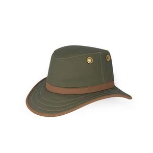  TWC7 Outback Waxed Cotton Hat - Green/British Tan