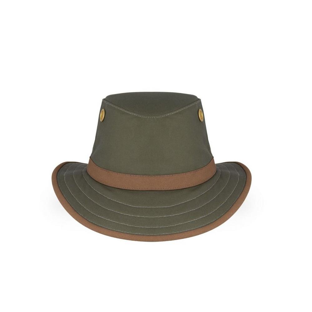 Tilley Endurables TWC7 Outback Waxed Cotton Hat - Green/British Tan