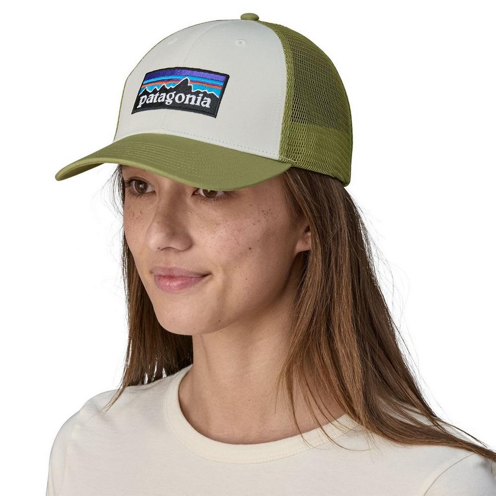 Patagonia Unisex P6 Logo LoPro Trucker Hat Green White Buckhorn George Fisher