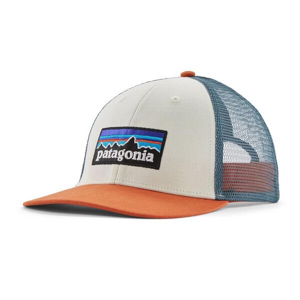 Patagonia Unisex P6 Logo LoPro Trucker Hat White Rust