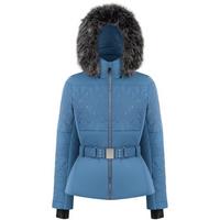 Women's Stretch Belted Ski Jacket - Twilight Blue