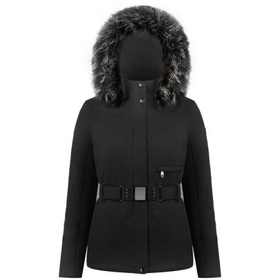 Poivre Blanc Women's Stretch Belted Ski Jacket - Black
