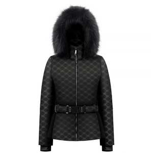 Women's Hybrid Embossed Ski Jacket - Black