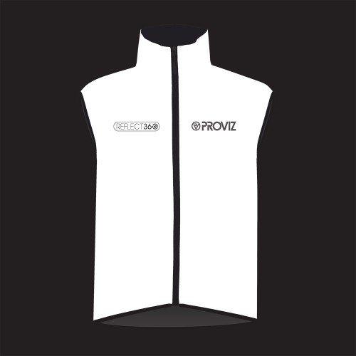 Proviz Men's Black Reflect360 Cycling Gilet - Windproof - Hi-Visibility - Chest Pocket - Vest - Cycling Silver Medium