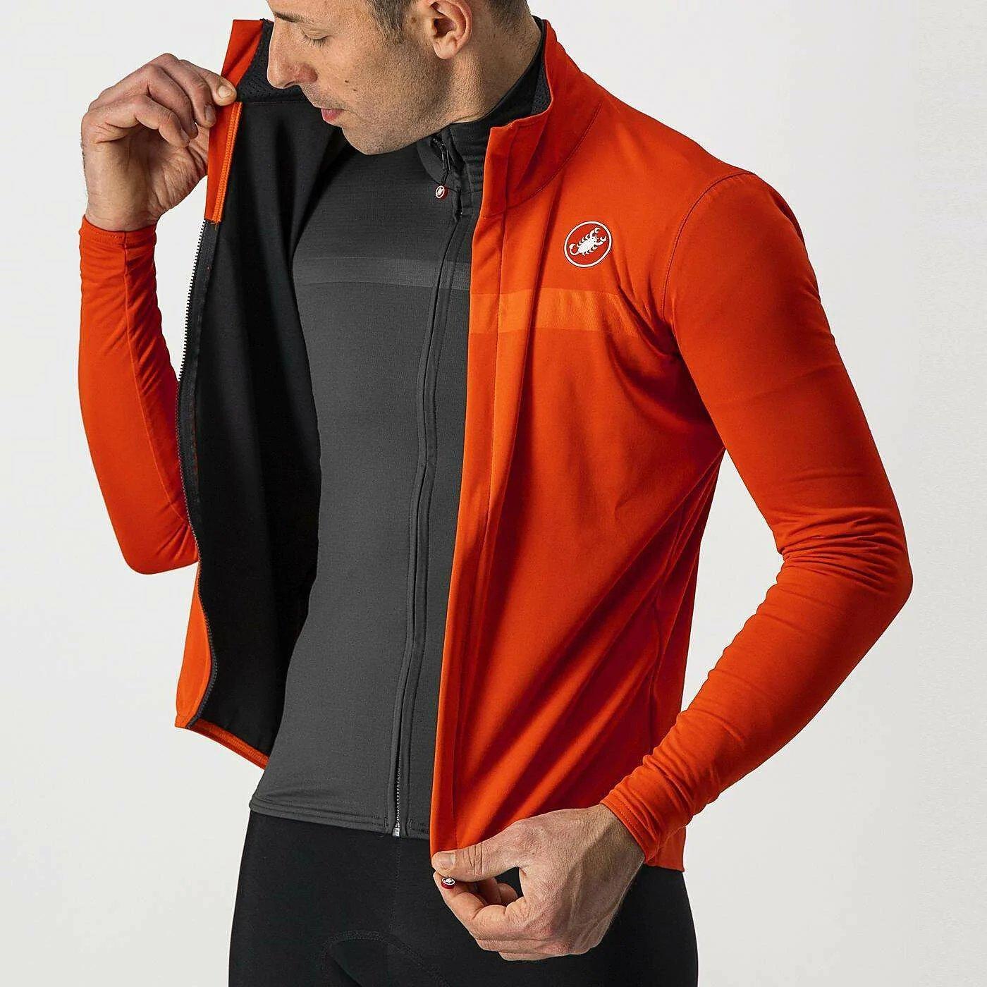 Men's Castelli Goccia Jacket - Fiery Red | Cycle Clothing | Tiso UK