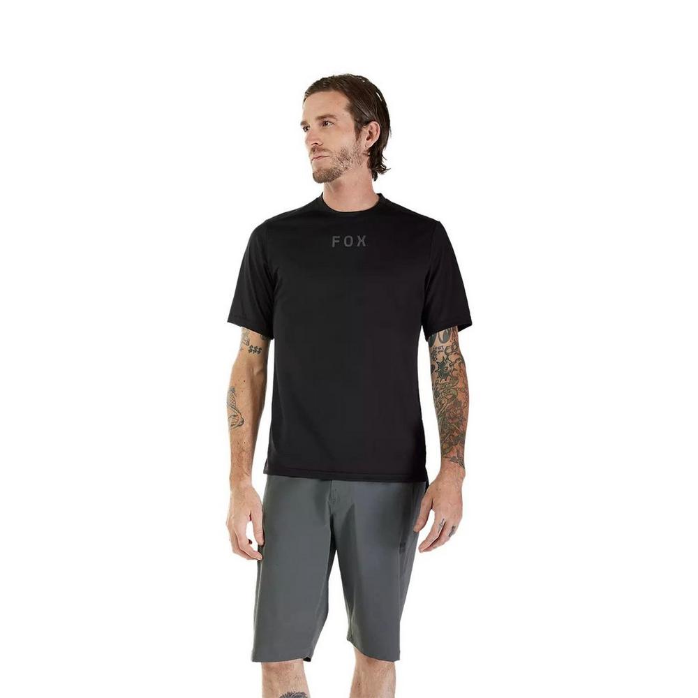 Fox Men's Ranger Wordmark Short-Sleeve Jersey - Black