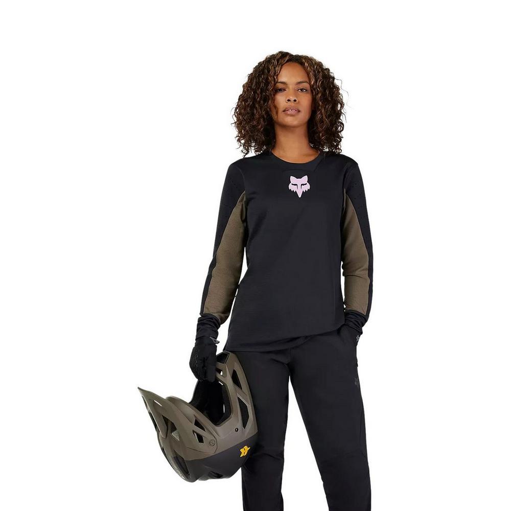 Fox Women's Defend Park Long-Sleeve Jersey - Black