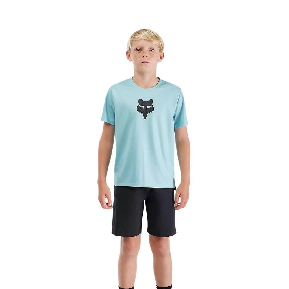 Fox Kids' Ranger Fox Head Short-Sleeve Jersey - Blue