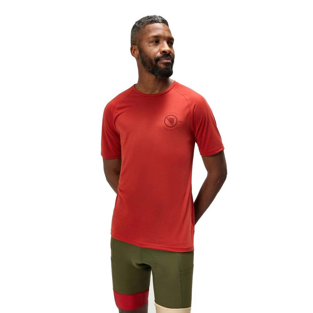 Endura Men's Loop Short-Sleeve Tech T-Shirt - Red