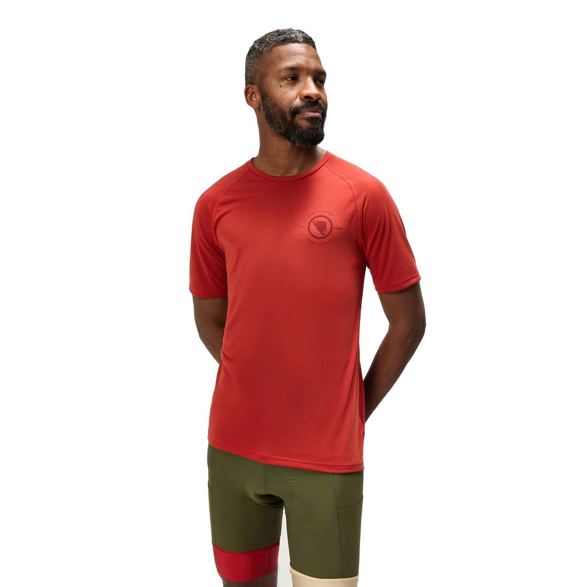Endura Men's Loop Short-Sleeve Tech T-Shirt - Red