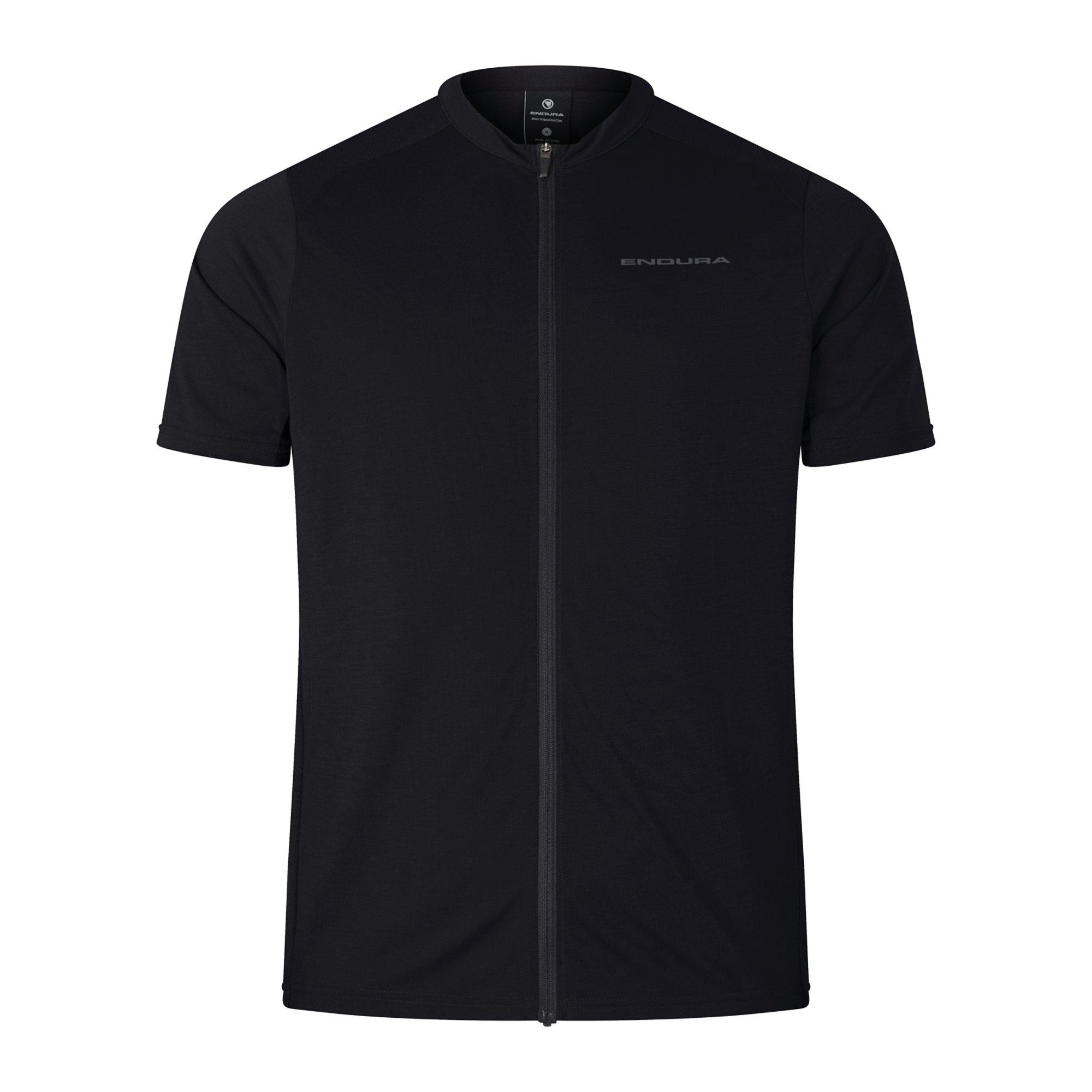 Endura Men's Black Loop Short-Sleeve Zipped Jersey - Jerseys Silicone Extra Large