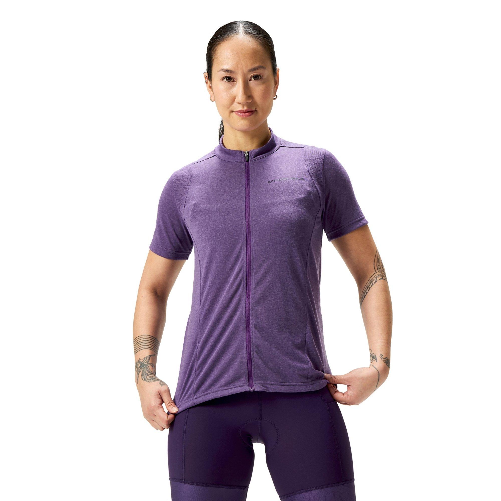 Endura Women's Purple Loop Short-Sleeve Zipped Jersey - Jerseys Silicone Medium