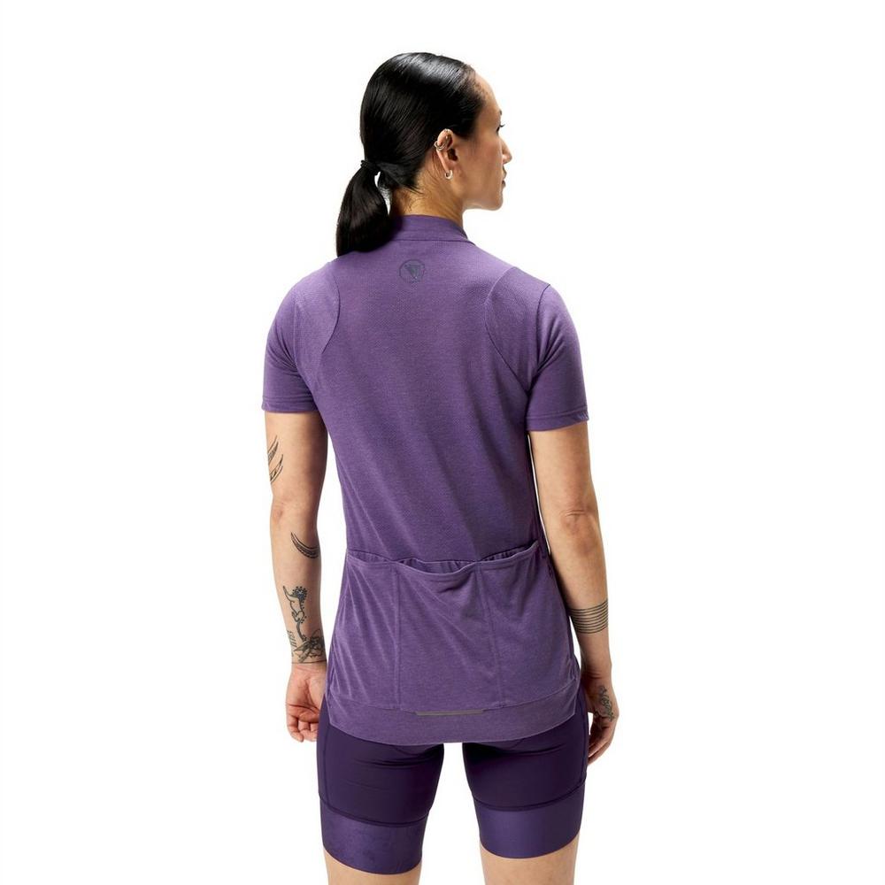 Endura Women's Loop Short-Sleeve Zipped Jersey - Purple