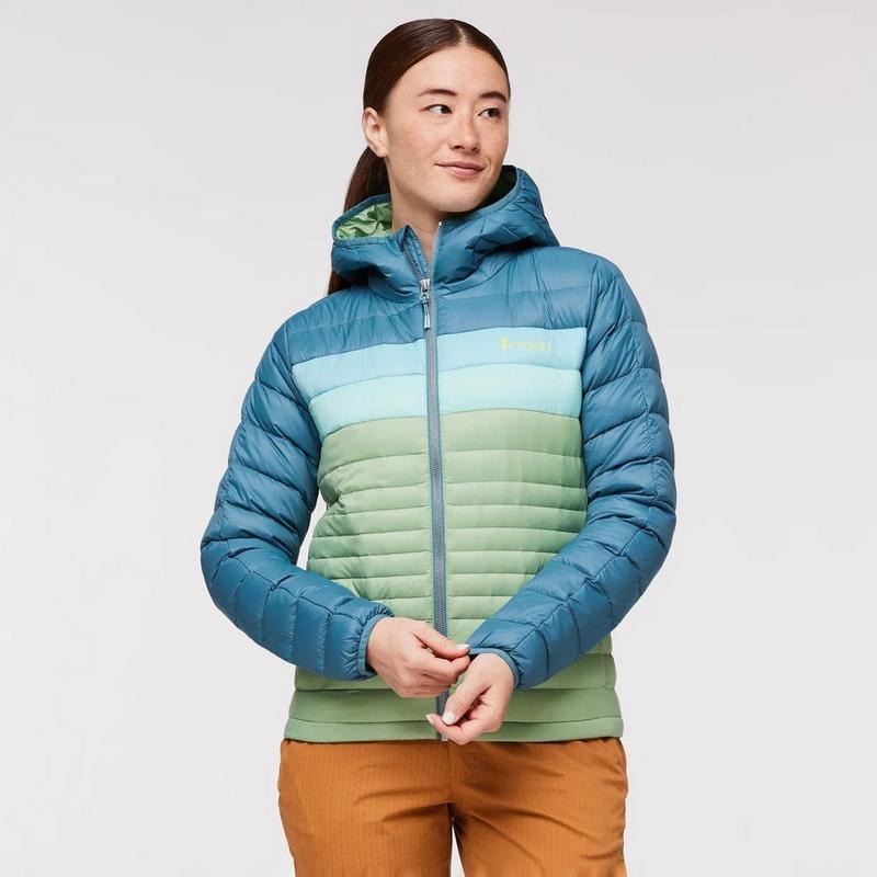 Women's Fuego Down Hooded Jacket - Blue/Green