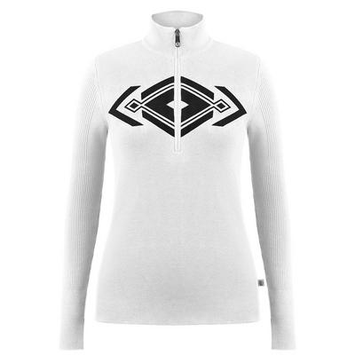 Poivre Blanc Women's Active Knit 1/4 Zip Sweater - White