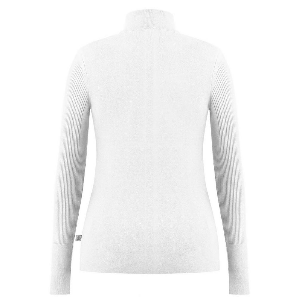 Poivre Blanc Women's Active Knit 1/4 Zip Sweater - White