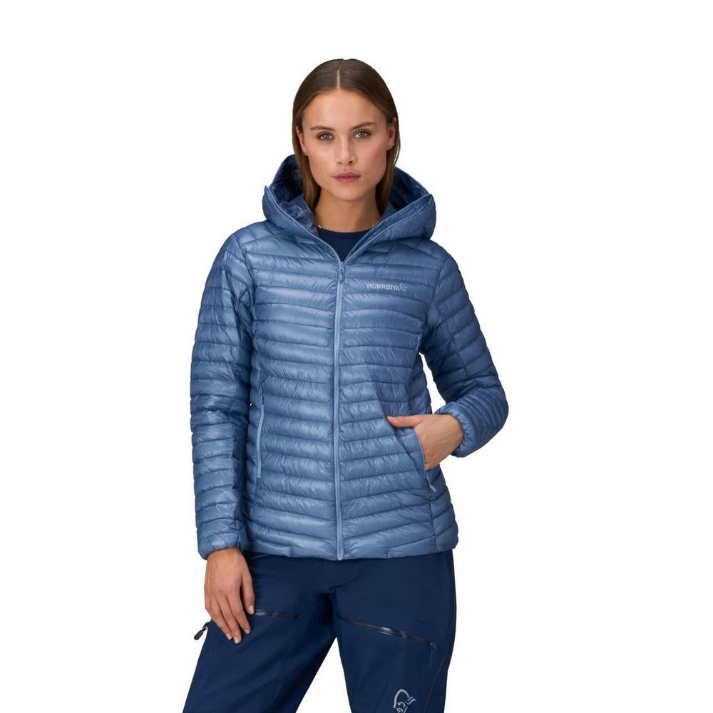 Norrona Women's Trollveggen SL Down800 Hooded Jacket - Blue