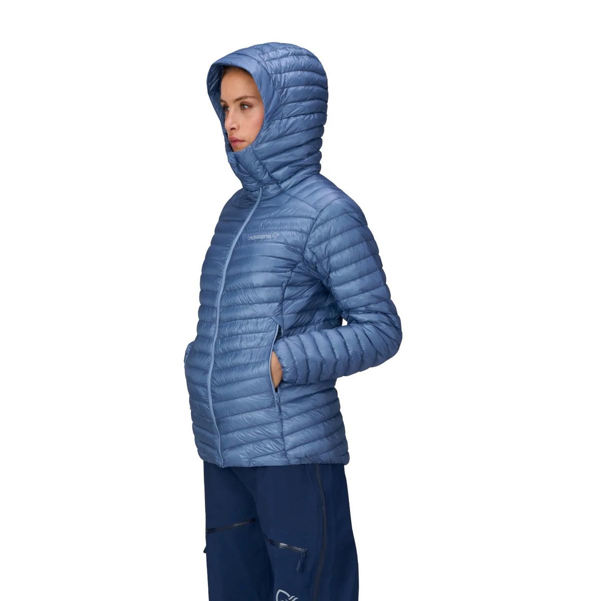 Norrona Women's Trollveggen SL Down800 Hooded Jacket - Blue