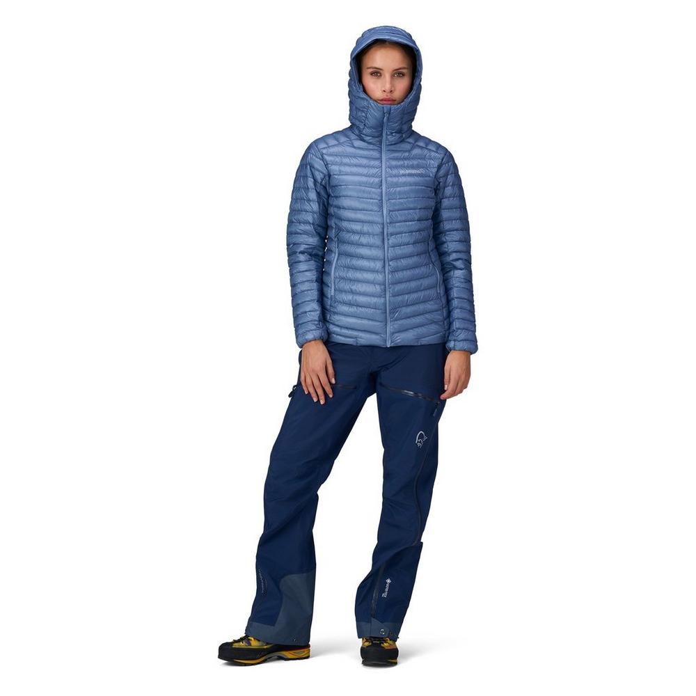 Norrona Women's Trollveggen SL Down800 Hooded Jacket - Blue