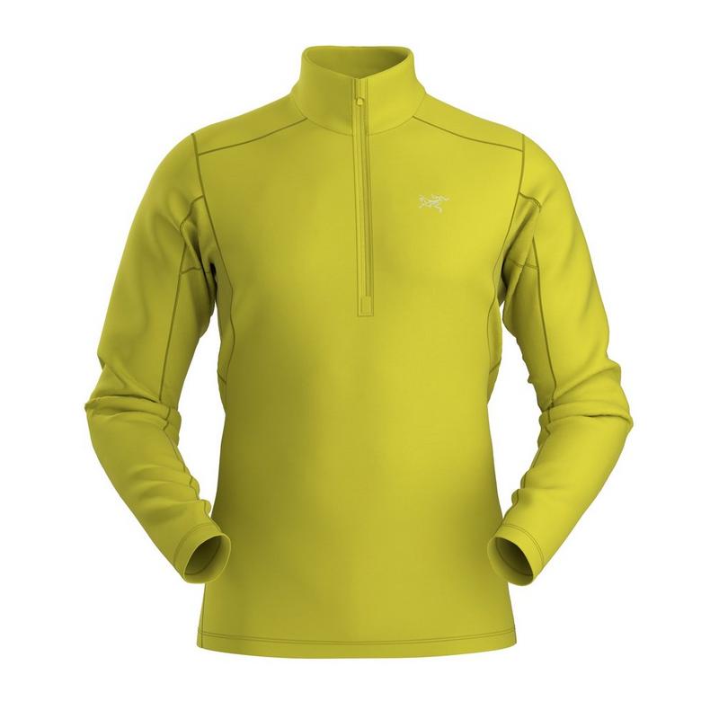Mens Rho Hybrid 1/2 Zip Mid-Weight Base Layer -  Lampyre Yellow