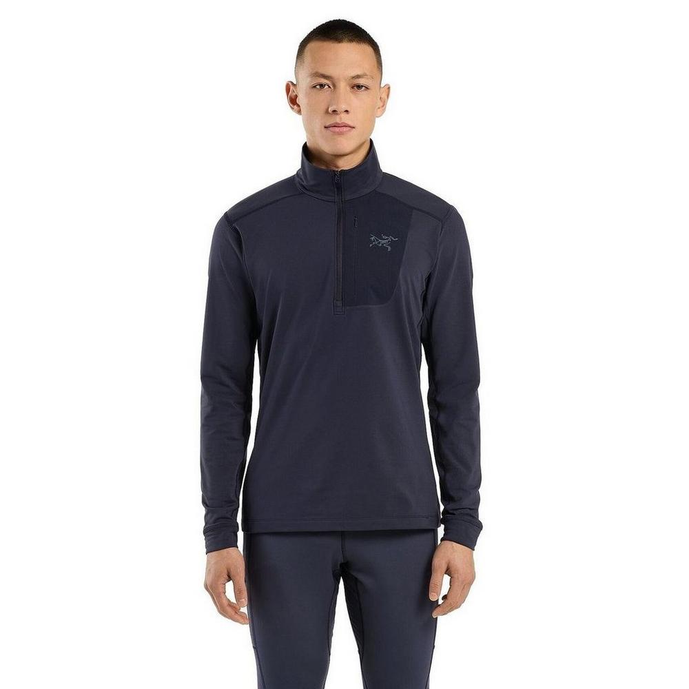 Arc'teryx Men's Rho Lightweight Zip Neck Base Layer - Black Sapphire