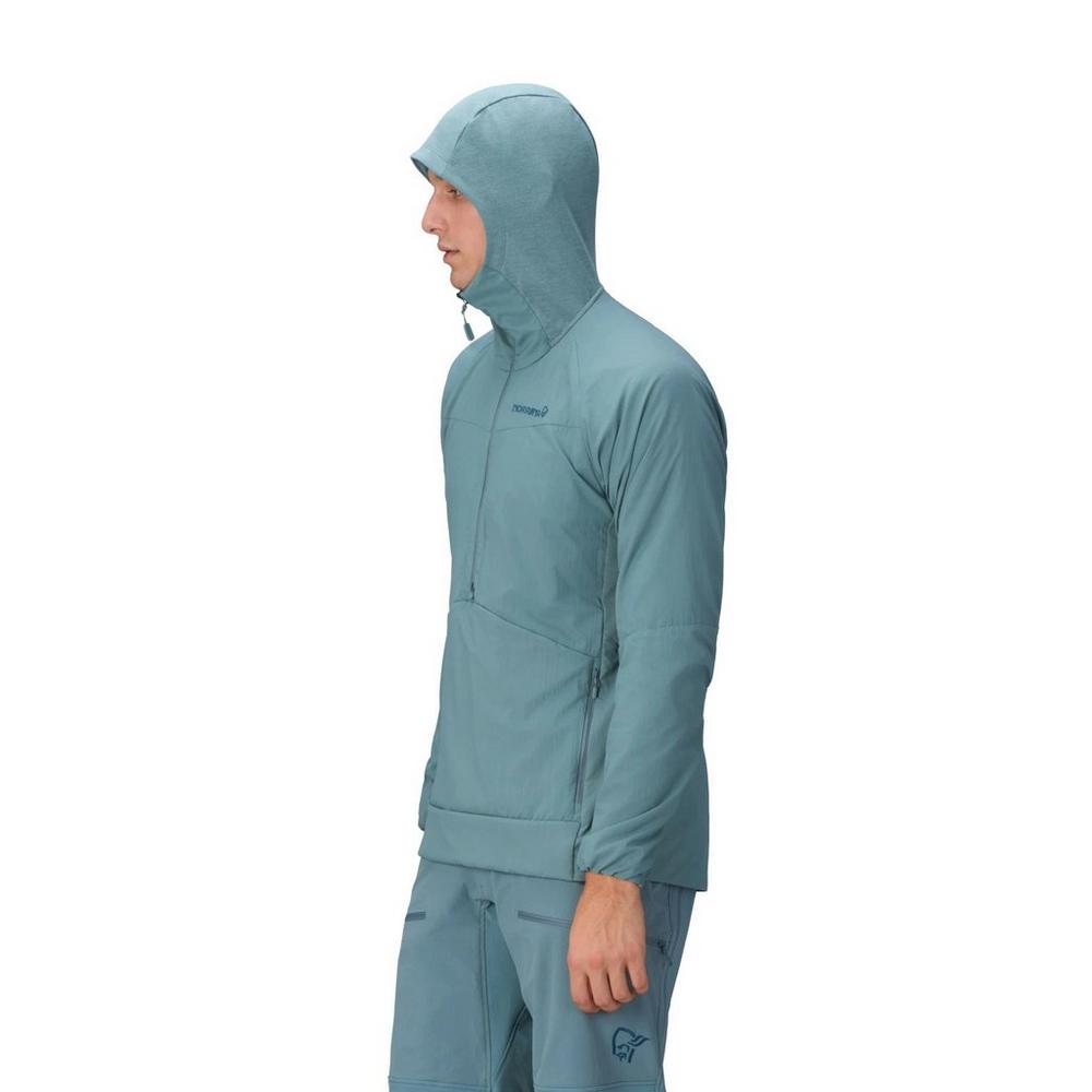 Norrona Men's MÃ¸re Octa Zip Hooded Fleece - Blue