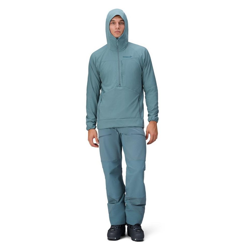 Norrona Men's MÃ¸re Octa Zip Hooded Fleece - Blue