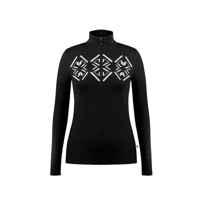 Poivre Blanc Women's Active Knit 1/4 Zip Sweater - Black