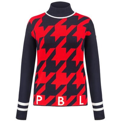 Poivre Blanc Women's Traditional Knit Pullover - Gothic Blue/Red