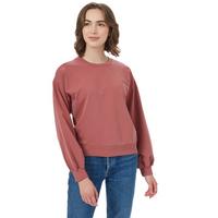  Women's Balloon Sleeve French Terry Crew - Apple / Butter / Red
