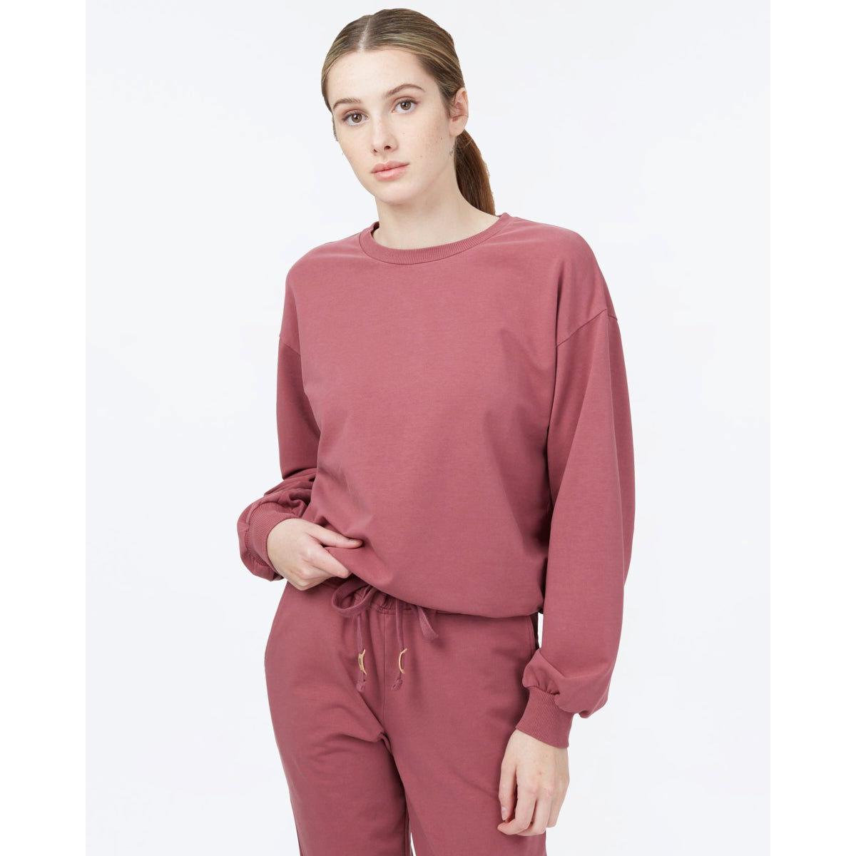 Tentree Women's Balloon Sleeve French Terry Crew - Berry