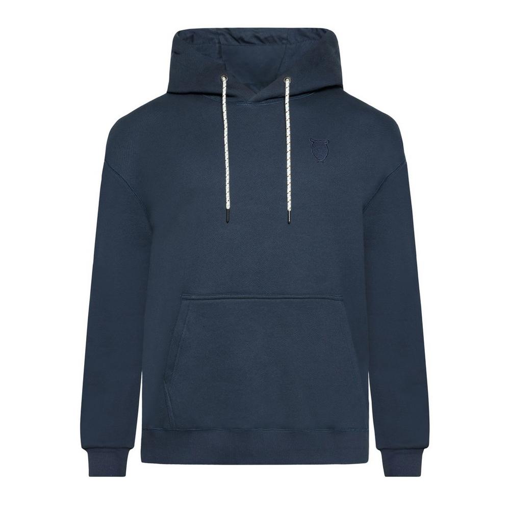 Knowledge Cotton Men's Diagonal Terry Hoody - Navy