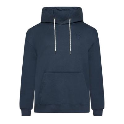 Knowledge Cotton Men's Diagonal Terry Hoody - Navy