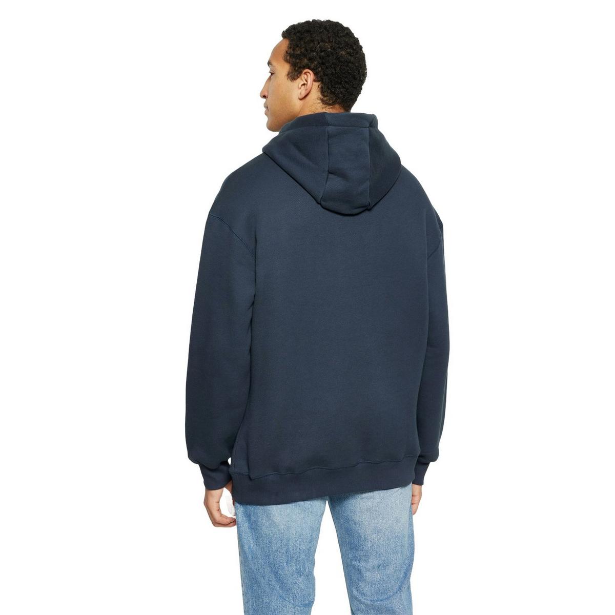 Knowledge Cotton Men's Diagonal Terry Hoody - Navy