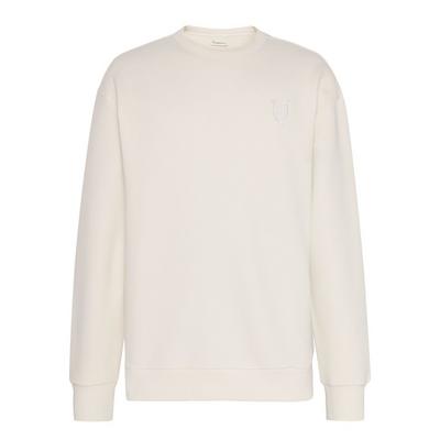 Knowledge Cotton Men's Diagonal Terry Sweatshirt - Cream