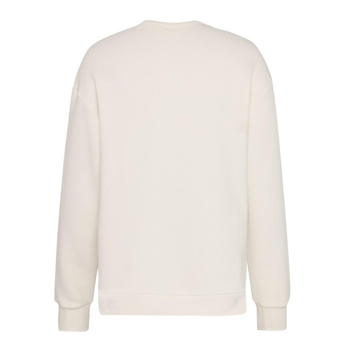 Knowledge Cotton Men's Diagonal Terry Sweatshirt - Cream