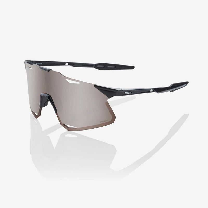 100% - Hypercraft Sunglasses - Gloss Black - HiPER Silver Mirror Lens |  Sunglassses | Tiso UK