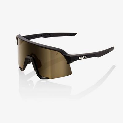 100% S3 Sunglasses - Soft Tact Black - Soft Gold Mirror Lens