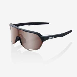 S2 Sunglasses - Soft Tact Black - HiPER Crimson Silver Mirror Len