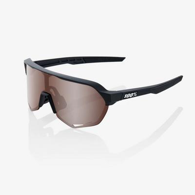 100% S2 Sunglasses - Soft Tact Black - HiPER Crimson Silver Mirror Len