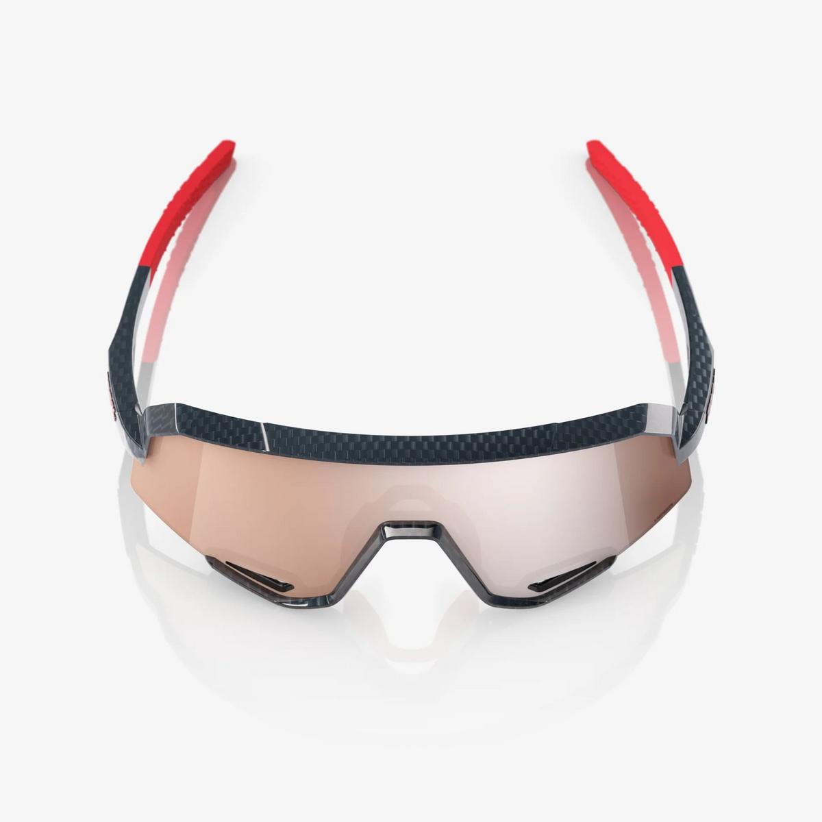 100% Slendale Sunglasses - Gloss Carbon Fibre - HiPER Crimson Silver Mirror Lens