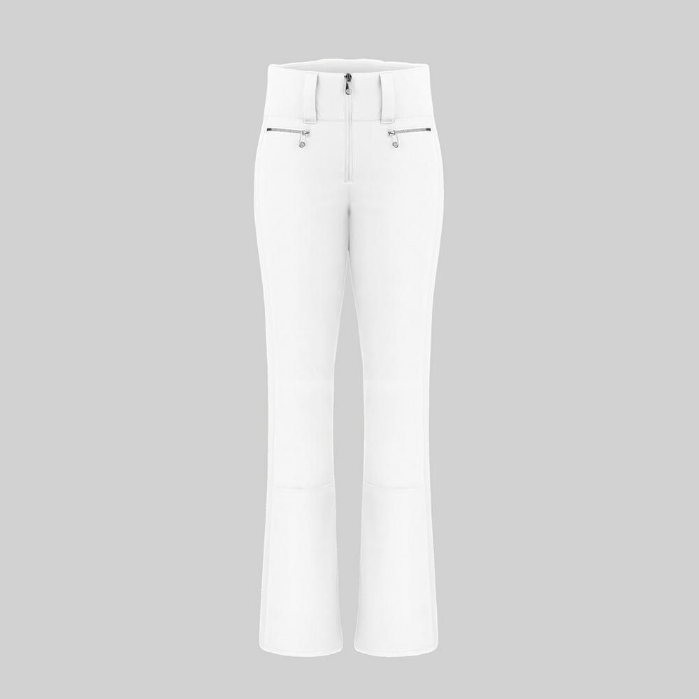 Poivre Blanc Women's Stretch Lux Ski Pants (Regular) - White