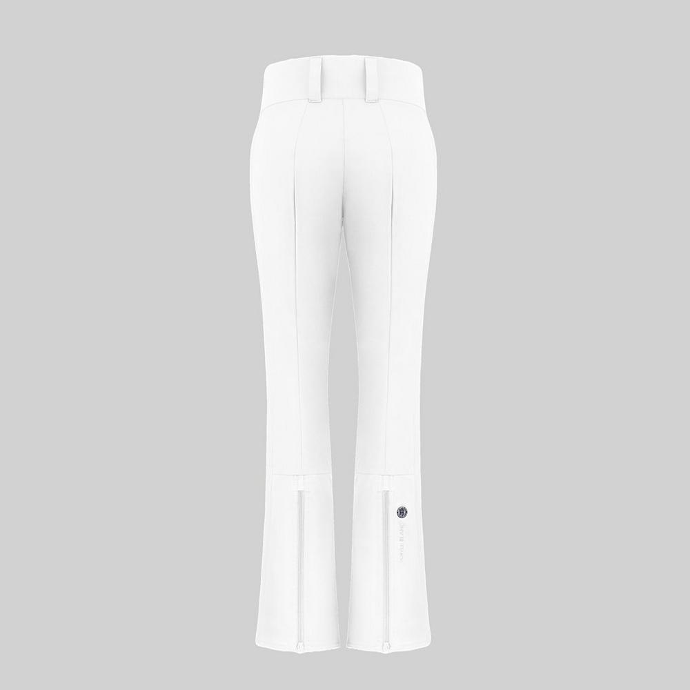 Poivre Blanc Women's Stretch Lux Ski Pants (Regular) - White