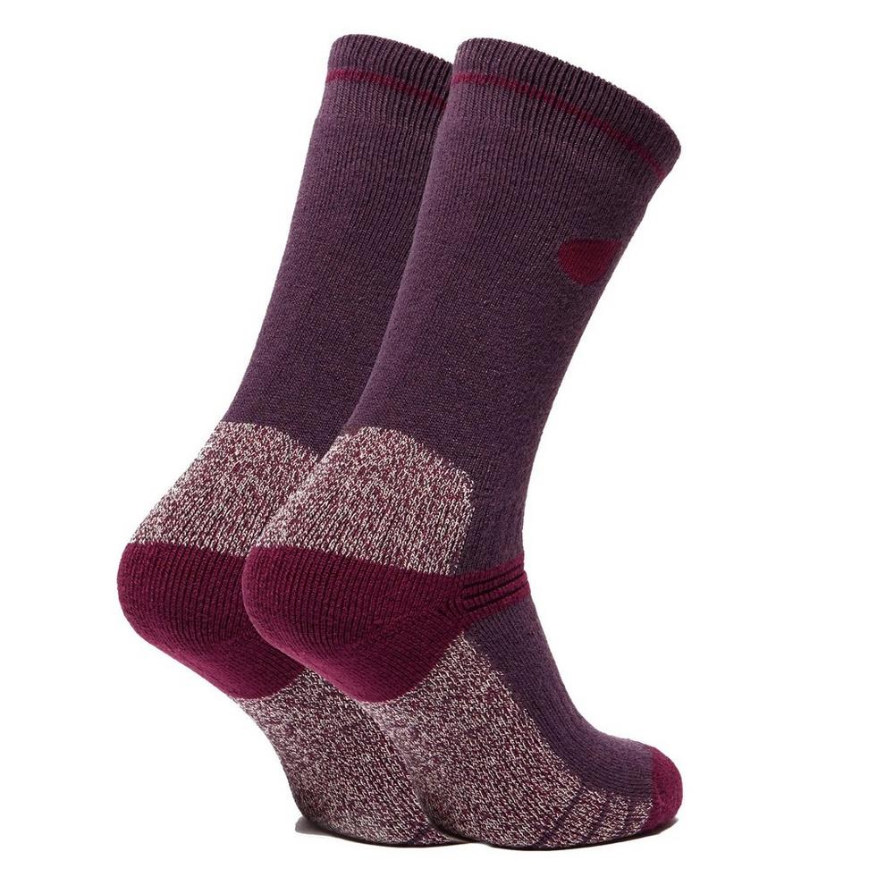 Peter Storm Women's Heavyweight Outdoor Socks 2-Pack - Purple
