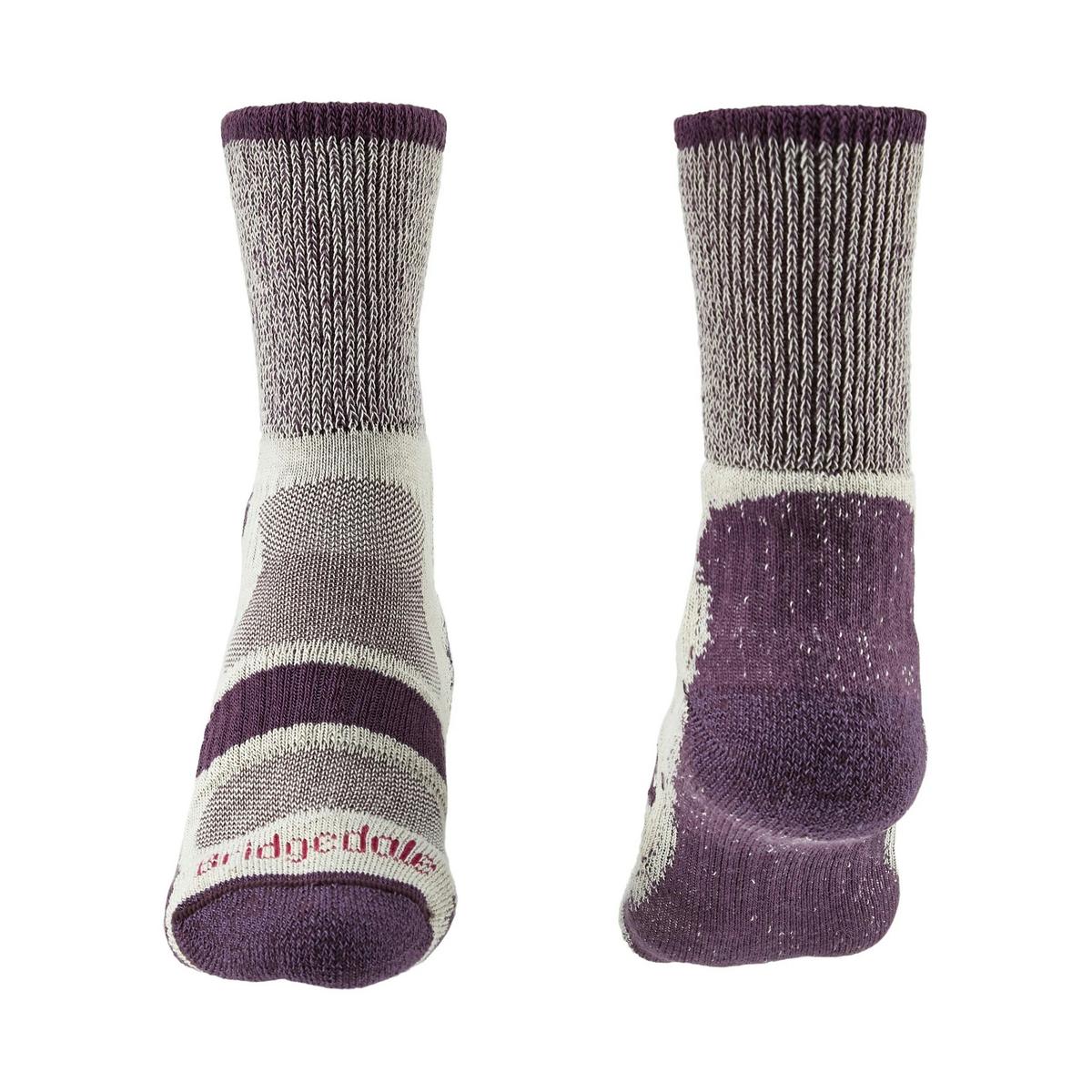 Bridgedale Women's Cotton Cool Hike Lightweight Socks - Purple