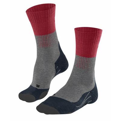 Falke Men's TK2 Trekking Socks - Light Grey Red