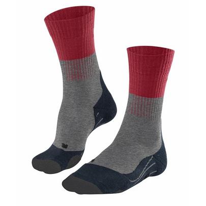 Falke Men's TK2 Trekking Socks - Light Grey Red